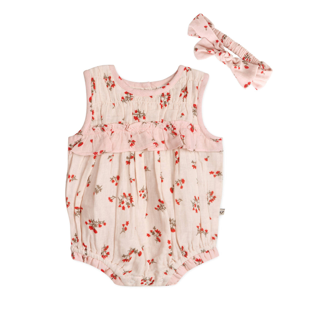 Noor Floral Baby Romper + Headband