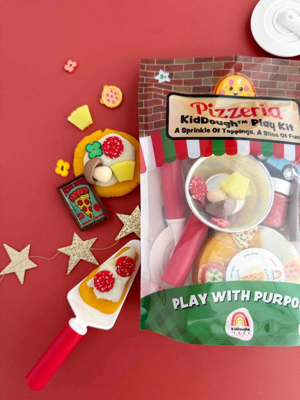 Pizzeria KidDough Play Kit contents