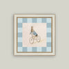Checkered Biking Bunny Framed Art - 5x5