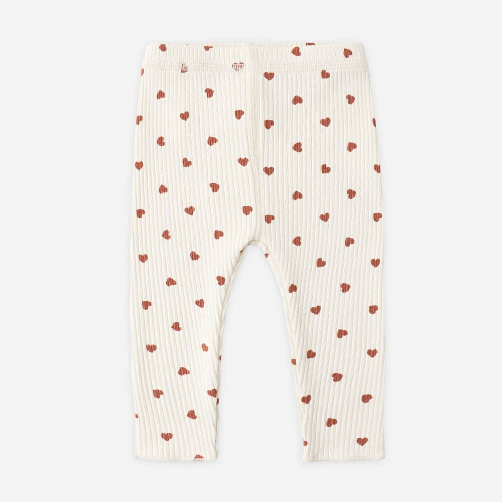 Red Hearts Ribbed Legging