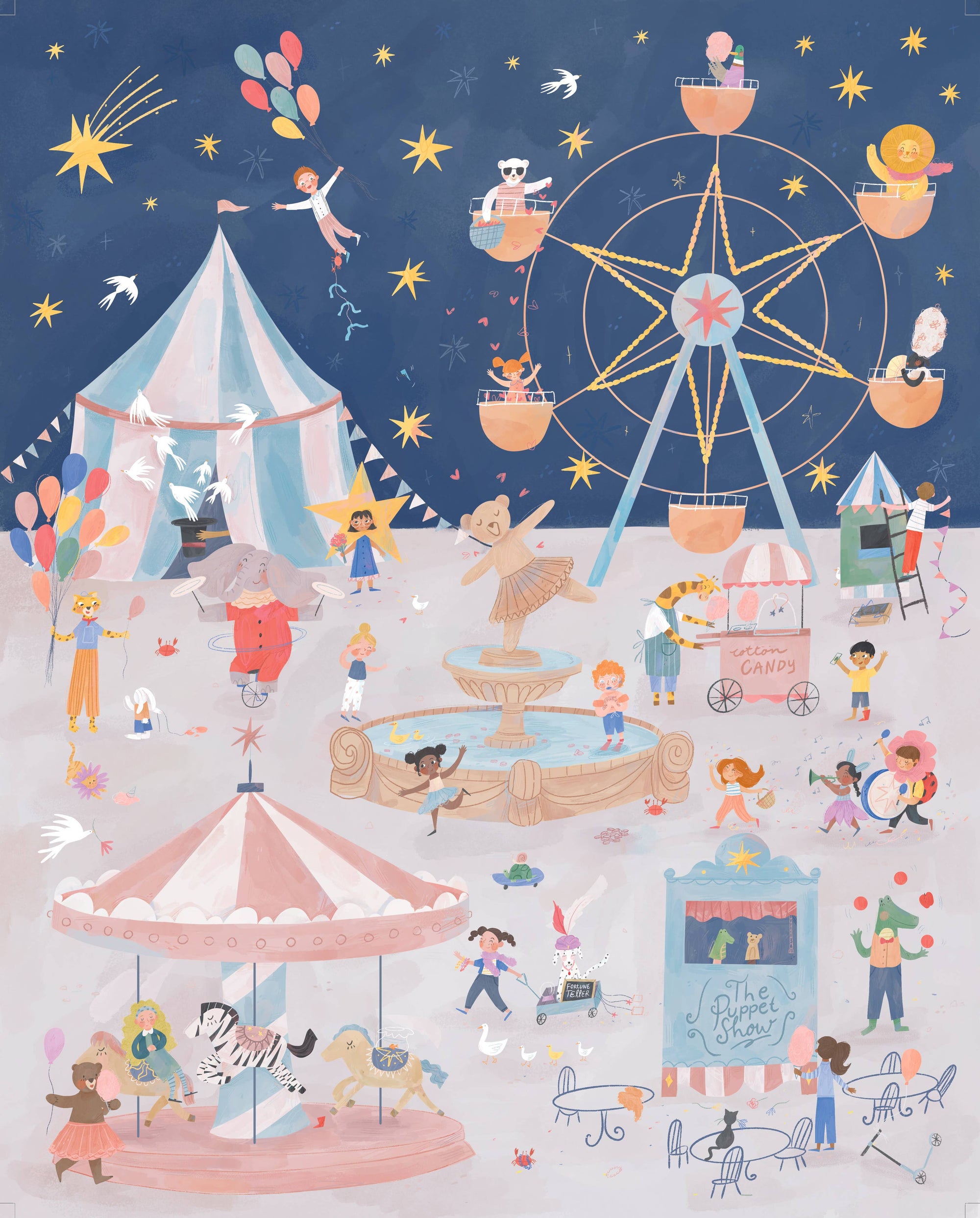 Carnival of Wonders Puzzle drawstring bag photo