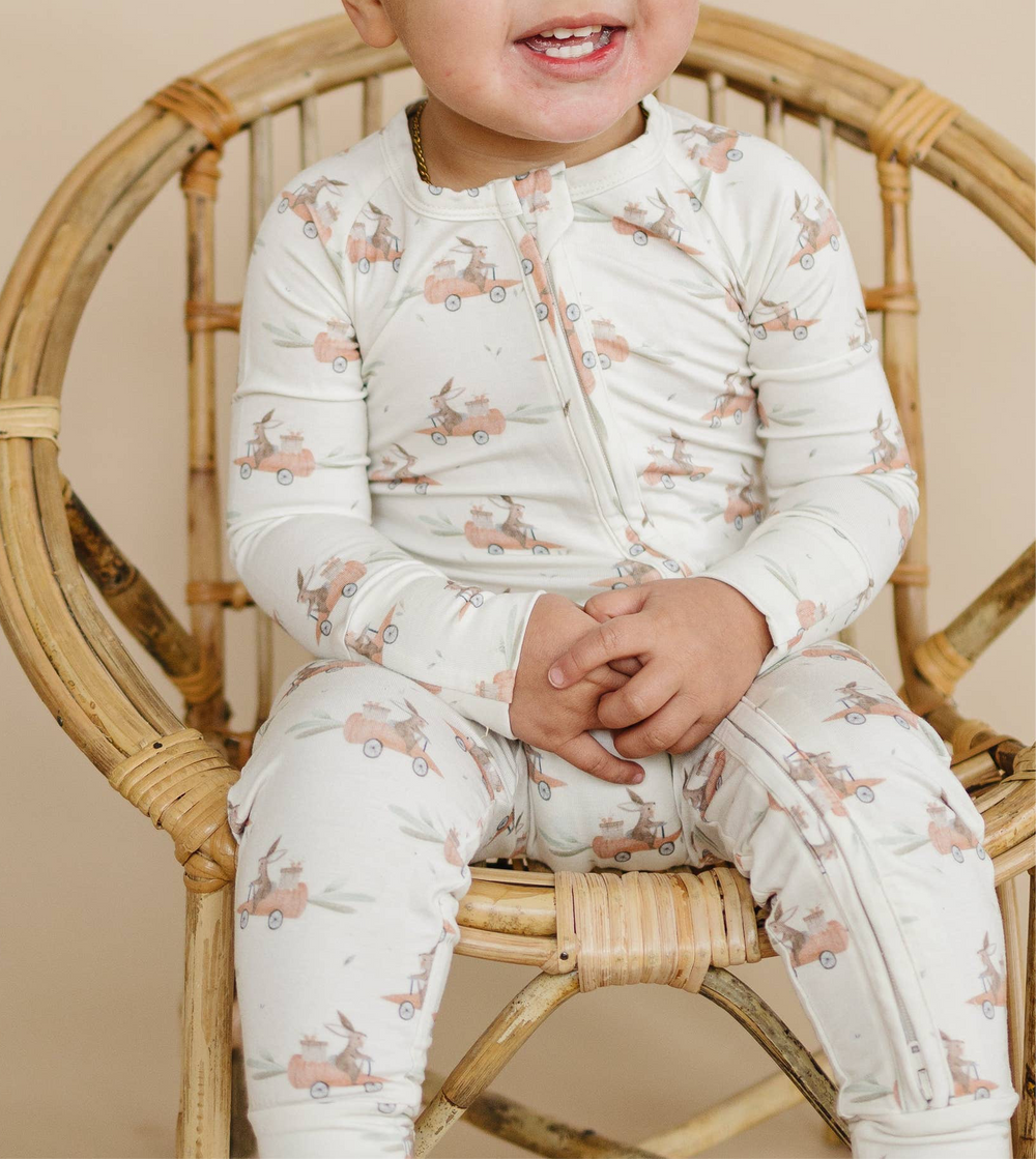 Cottontail Cruisers Zip Romper Pajamas