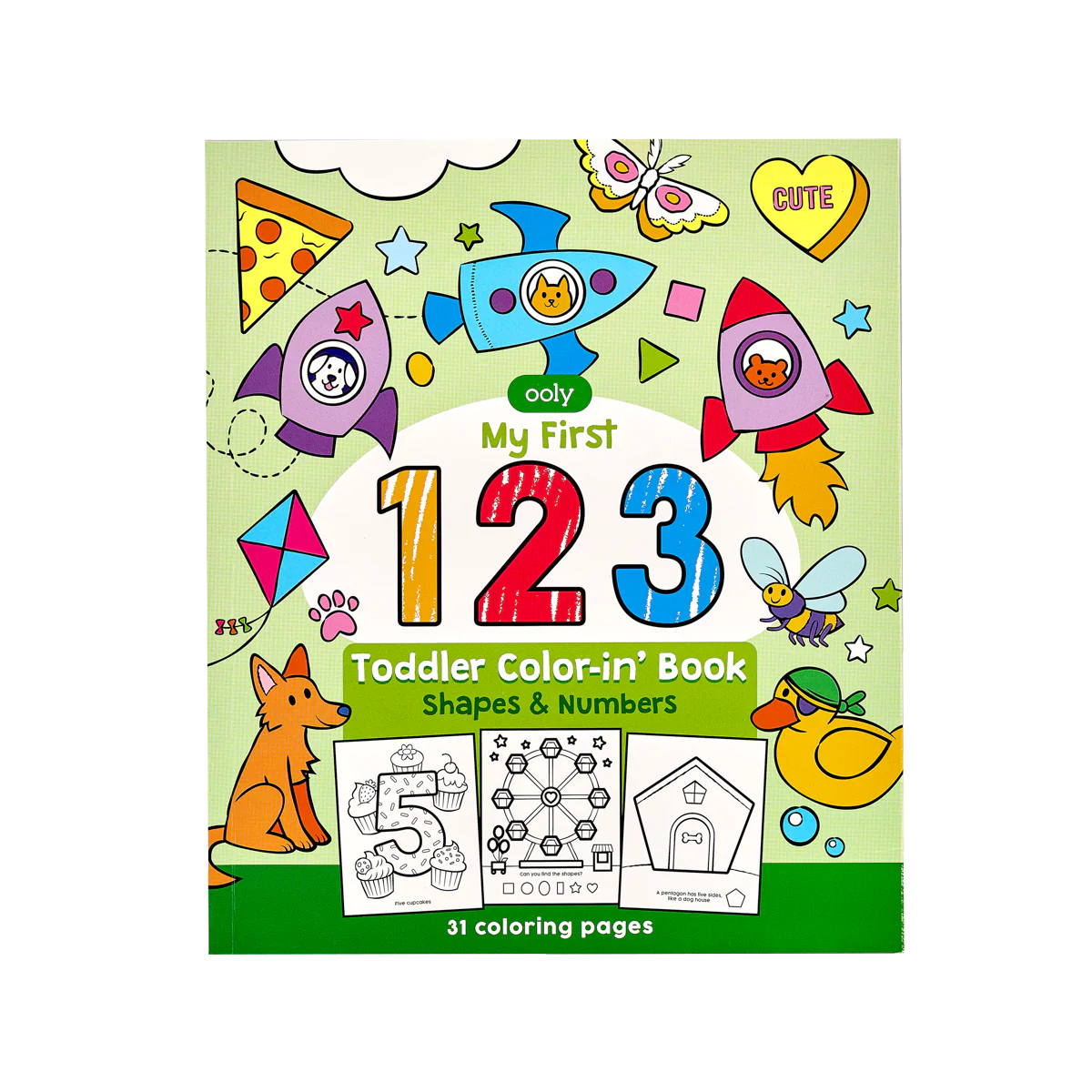 Shapes + Numbers Toddler Coloring Book