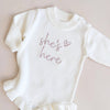 Frill Leg Knit Romper - Cloud