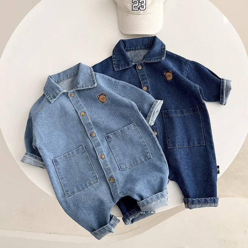 Bear Cub Denim Romper baby denim romper