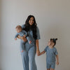 Blue Gingham Bamboo Zip Pajamas