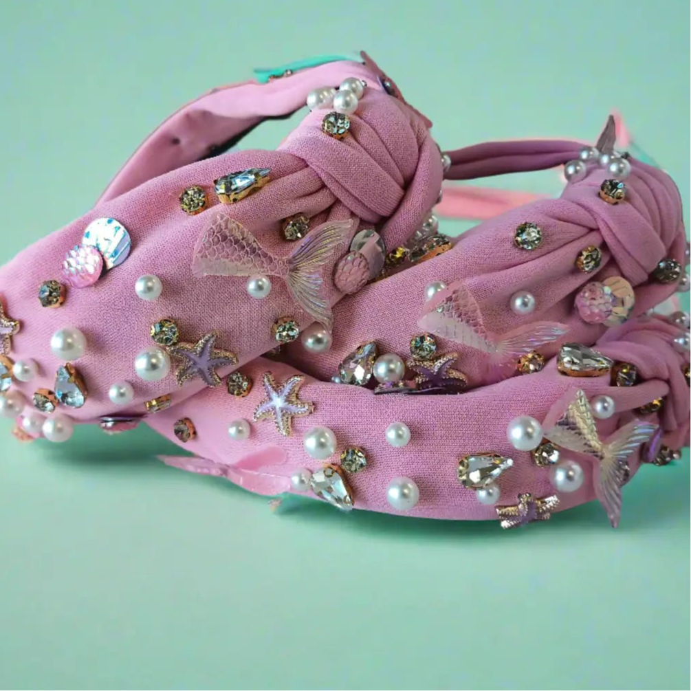Beaded Headband - Mermaid Pink