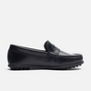 Alex Black boys black leather penny loafers