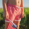 Red Gingham Swim Trunk