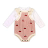 Cherry Embroidered Baby Romper Set