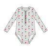 Seaside Blooms Rash Guard Swimsuit