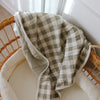 Evergreen Gingham 6 Layer Gauze Blanket
