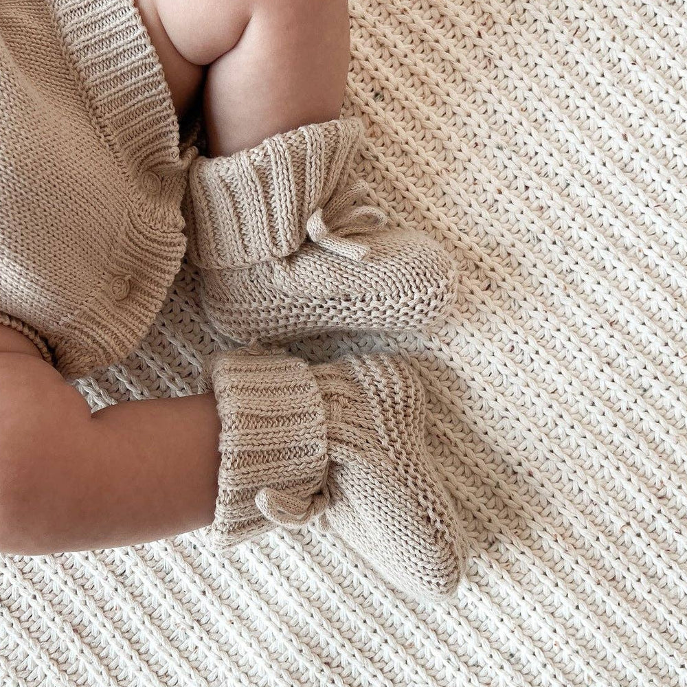 Knit Booties - Oat