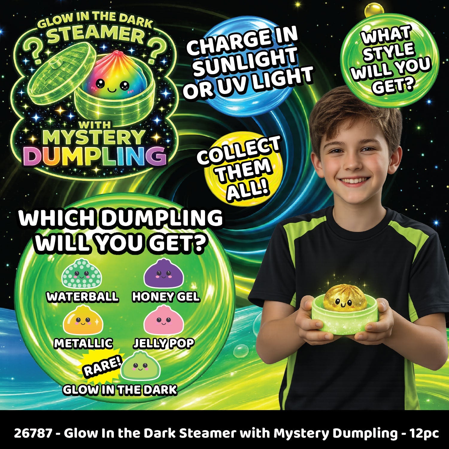 Glow in the Dark Mystery Dumpling Squishy Toy packaging detail