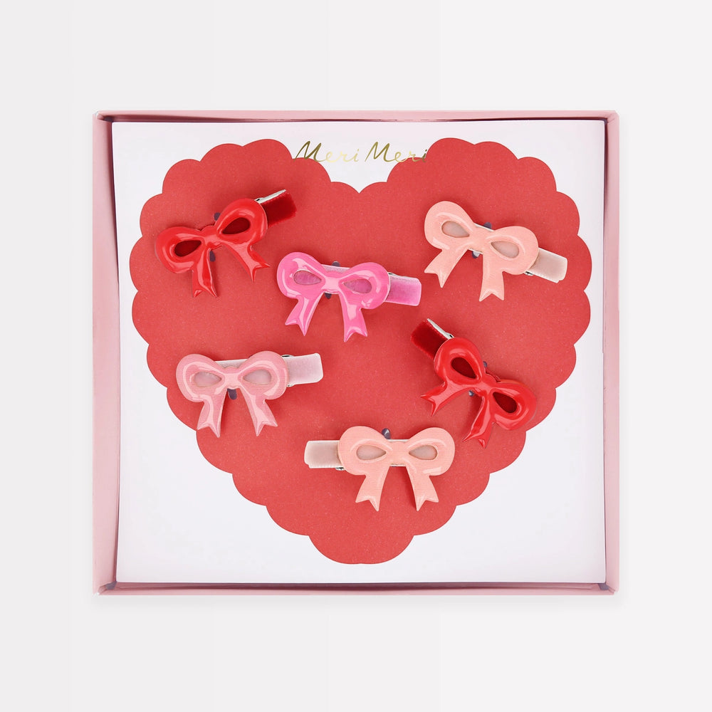 Valentine Bow Hair Clips
