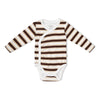 Kimono Onesie & Pants Set - Cocoa Stripe
