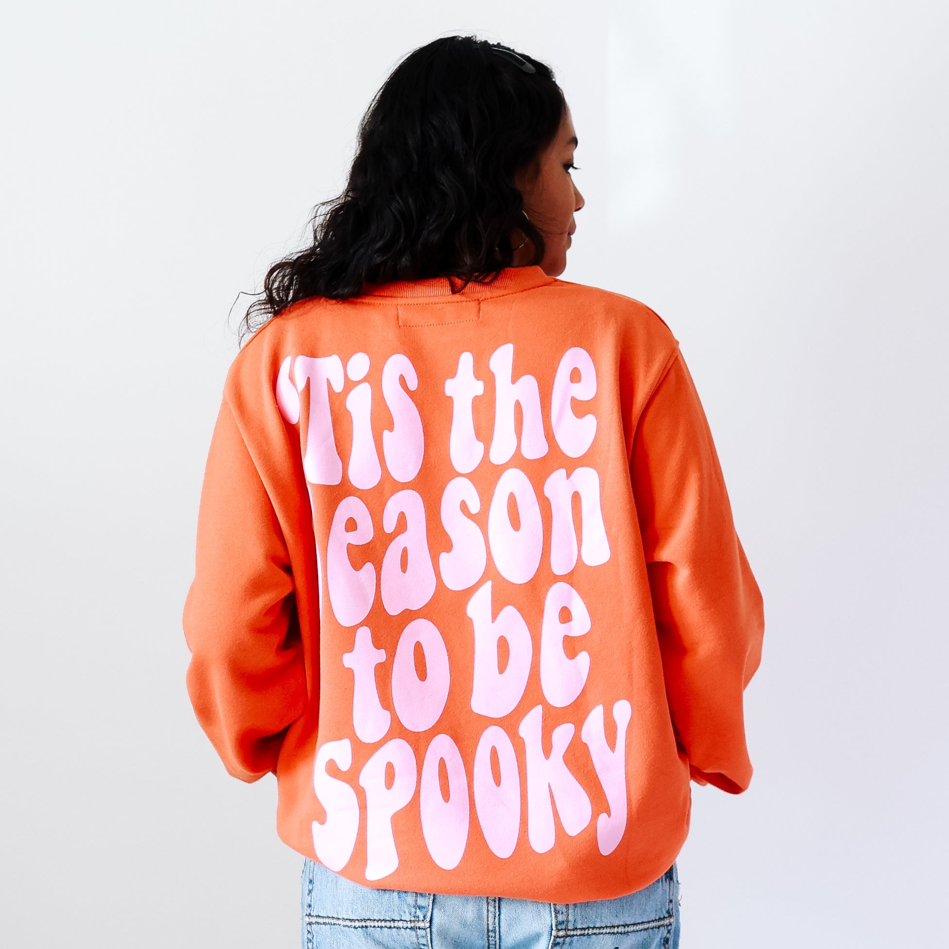 'Tis The Season To Be Spooky Adult Pullover print detail