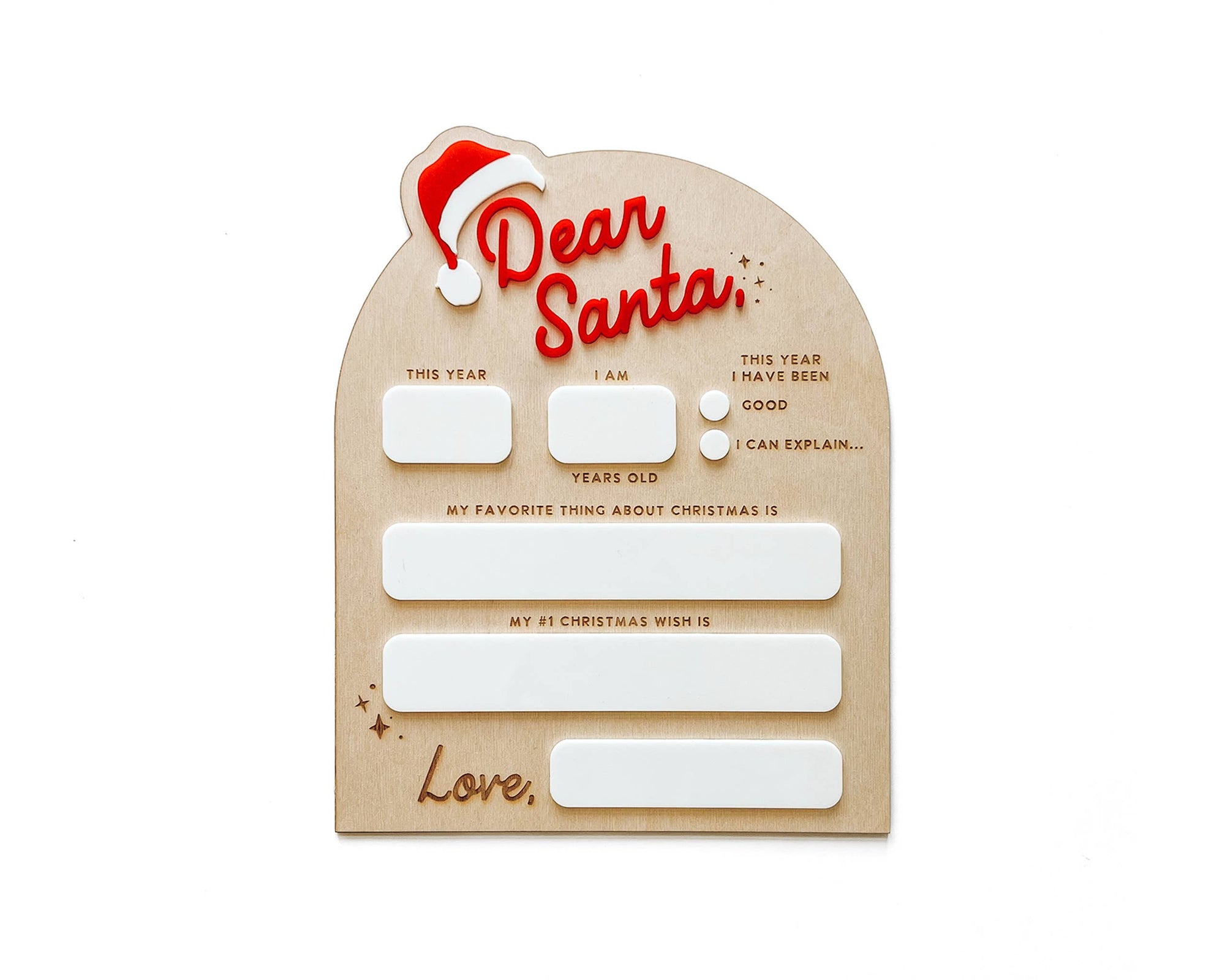 Dear Santa Dry Erase Sign (Pre-Order)
