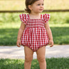 Summer Plaid Smocked Romper