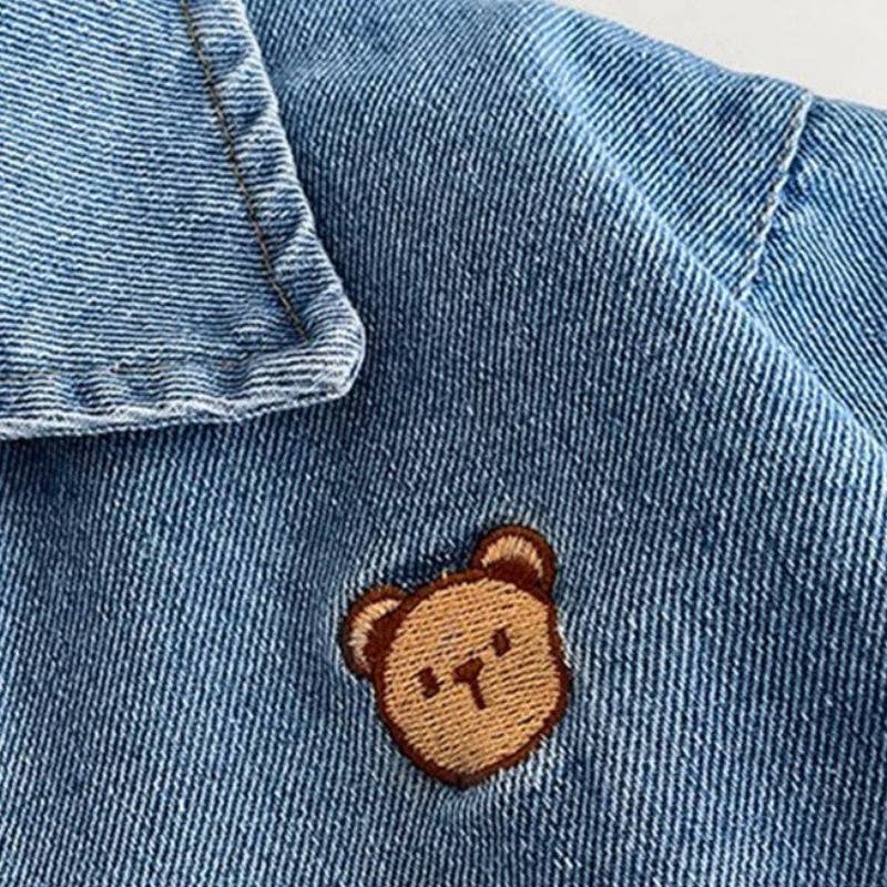 Bear Cub Denim Romper baby lifestyle photo