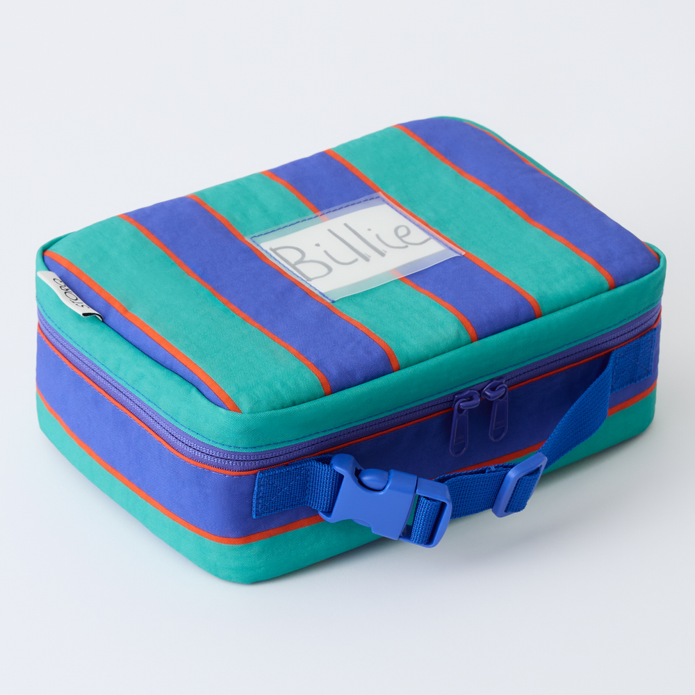 Cool Kid Lunch Box - Navy & Green Stripe