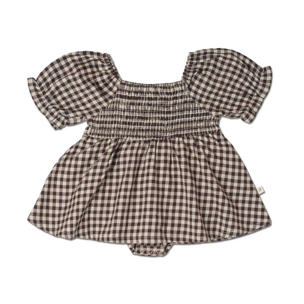 Gingham Smocked Dress with Bloomers