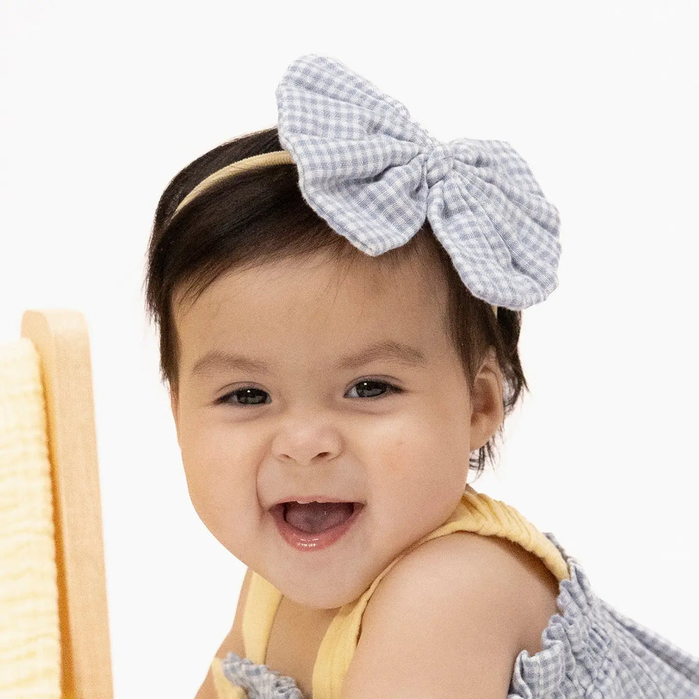 Blue Blizzard - Bow On Headband
