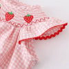 Strawberry Plaid Smocked Romper