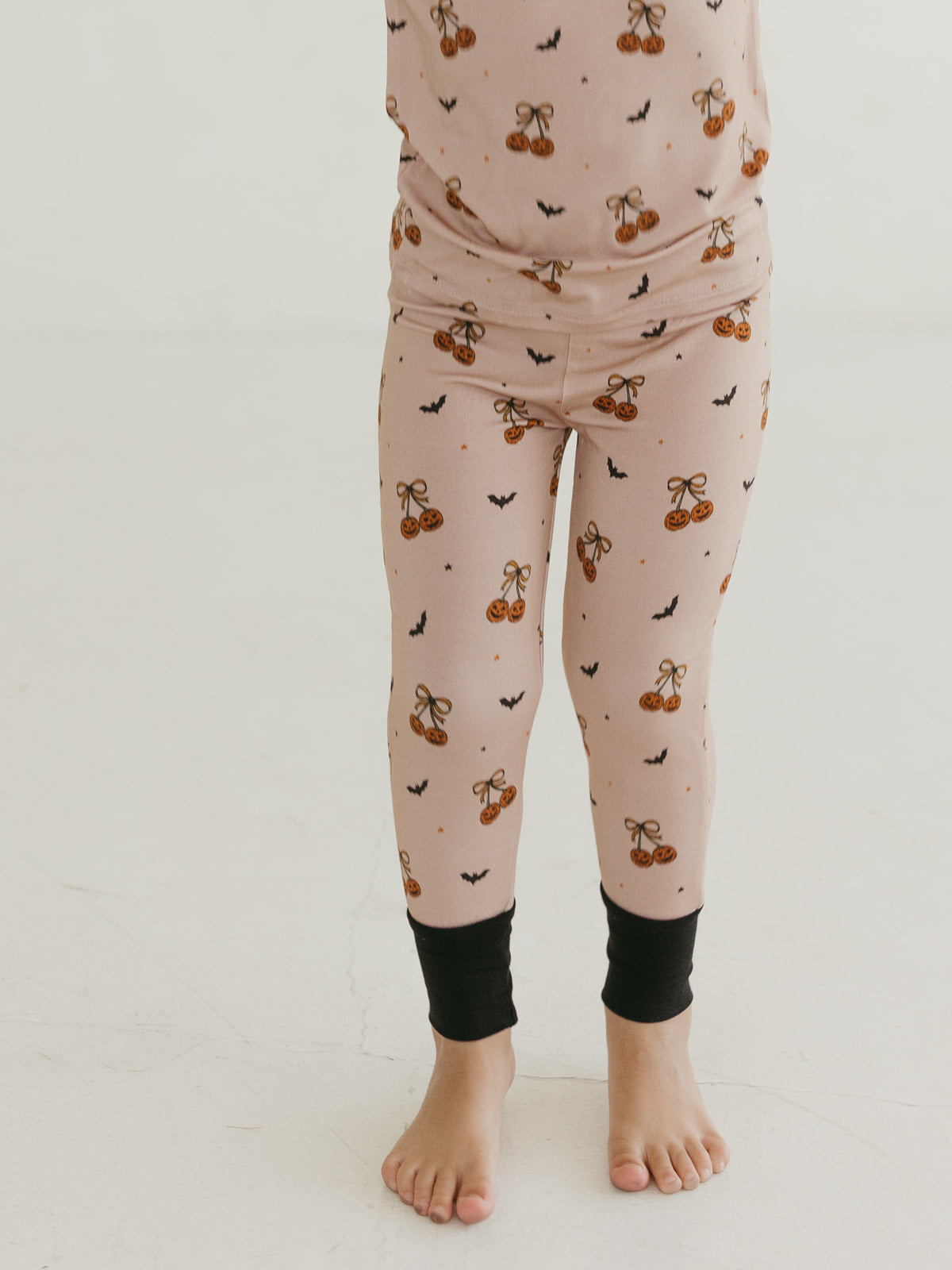 Pumpkin Cherries Two Piece Pajamas leggings detail