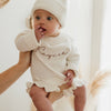 Frill Leg Knit Romper - Cloud