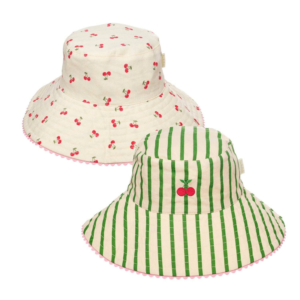 Cherry Kiss Stripy Reversible Sun Hat