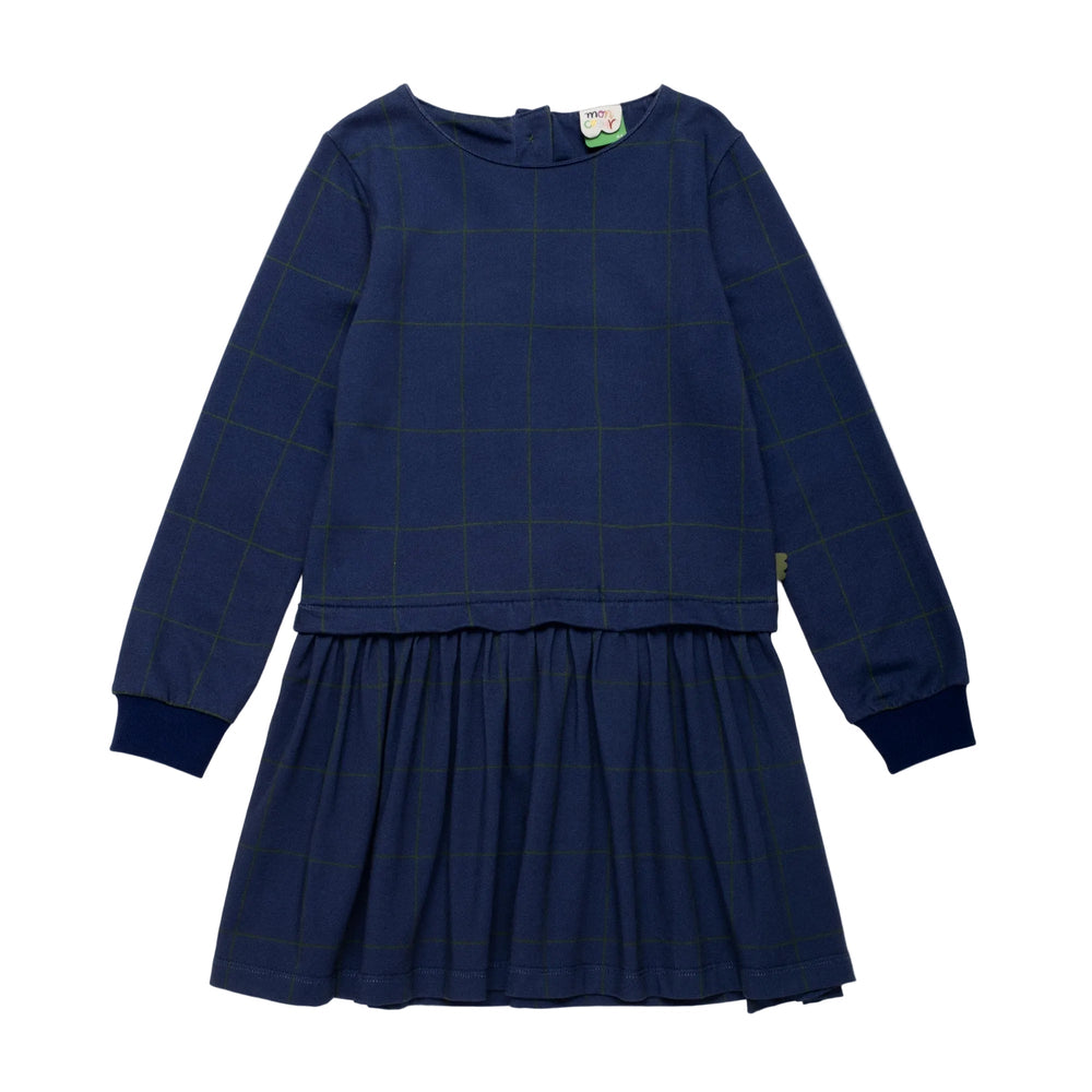 Navy Grid Dress girls organic cotton dress