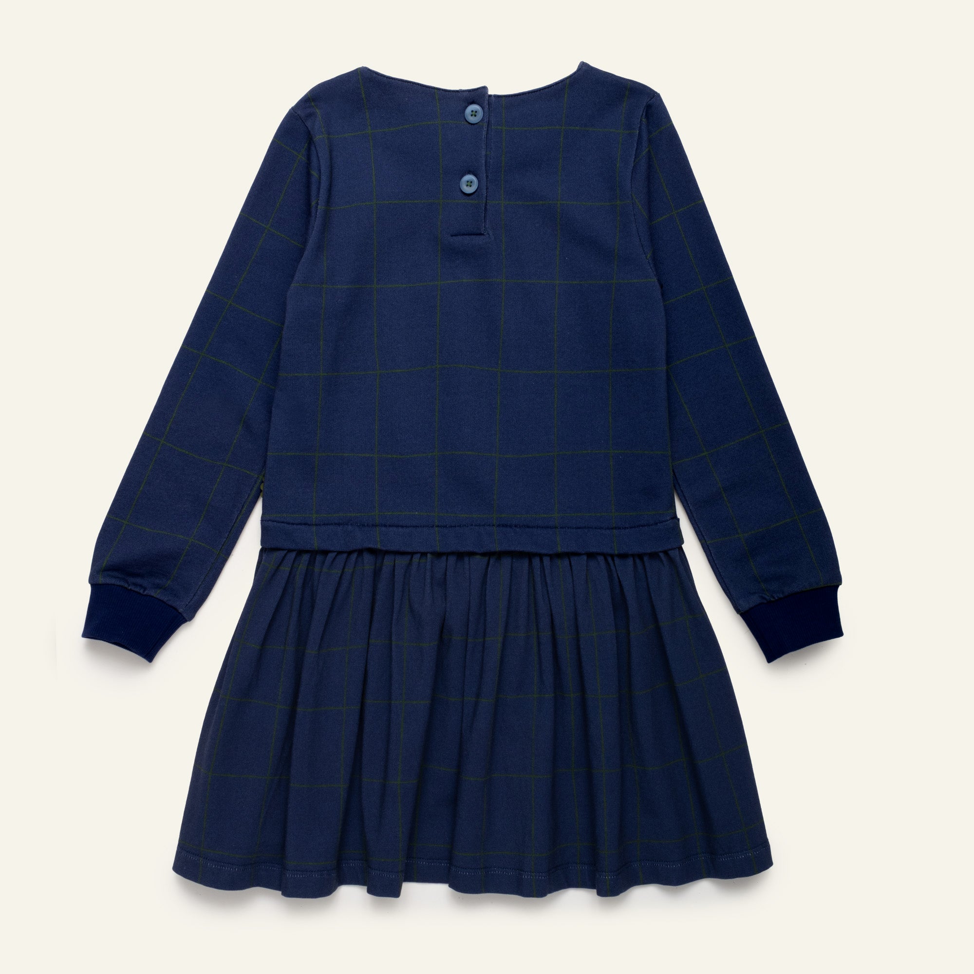 Navy Grid Dress print detail