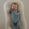 Blue Gingham Bamboo Zip Pajamas