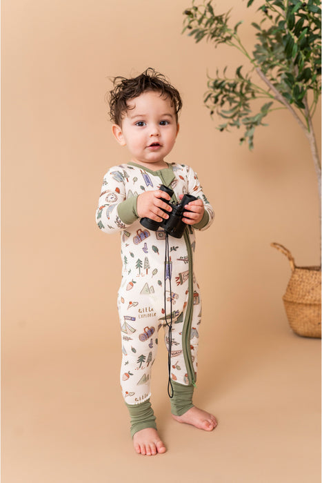 Little Explorer Zip Romper baby lifestyle photo
