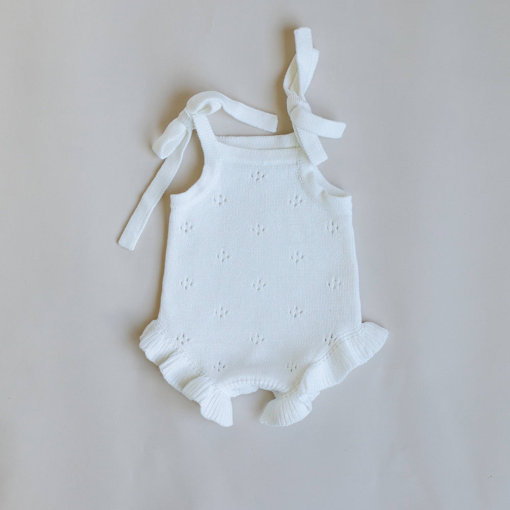 Pointelle Frill Summer Knit Romper