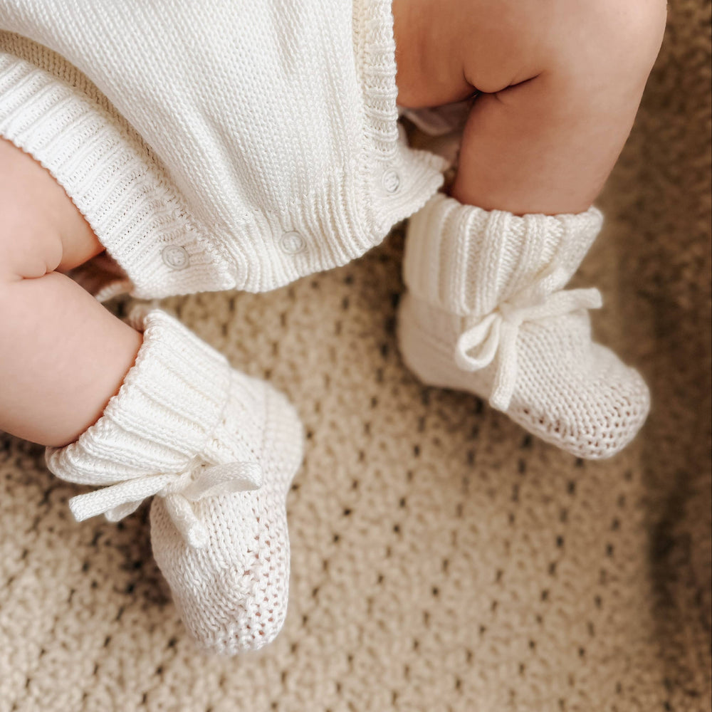 Knit Booties - Cloud