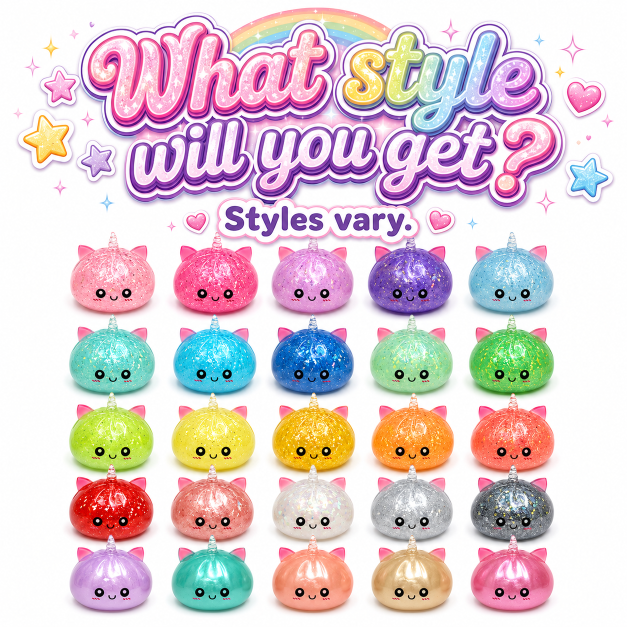 Unicorn Mystery Dumpling Squishy Toy styles