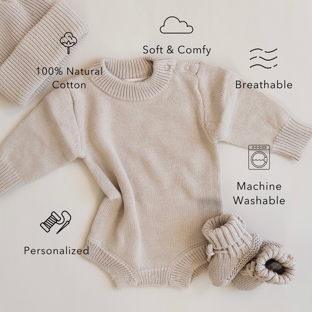 Knit Romper - Oat