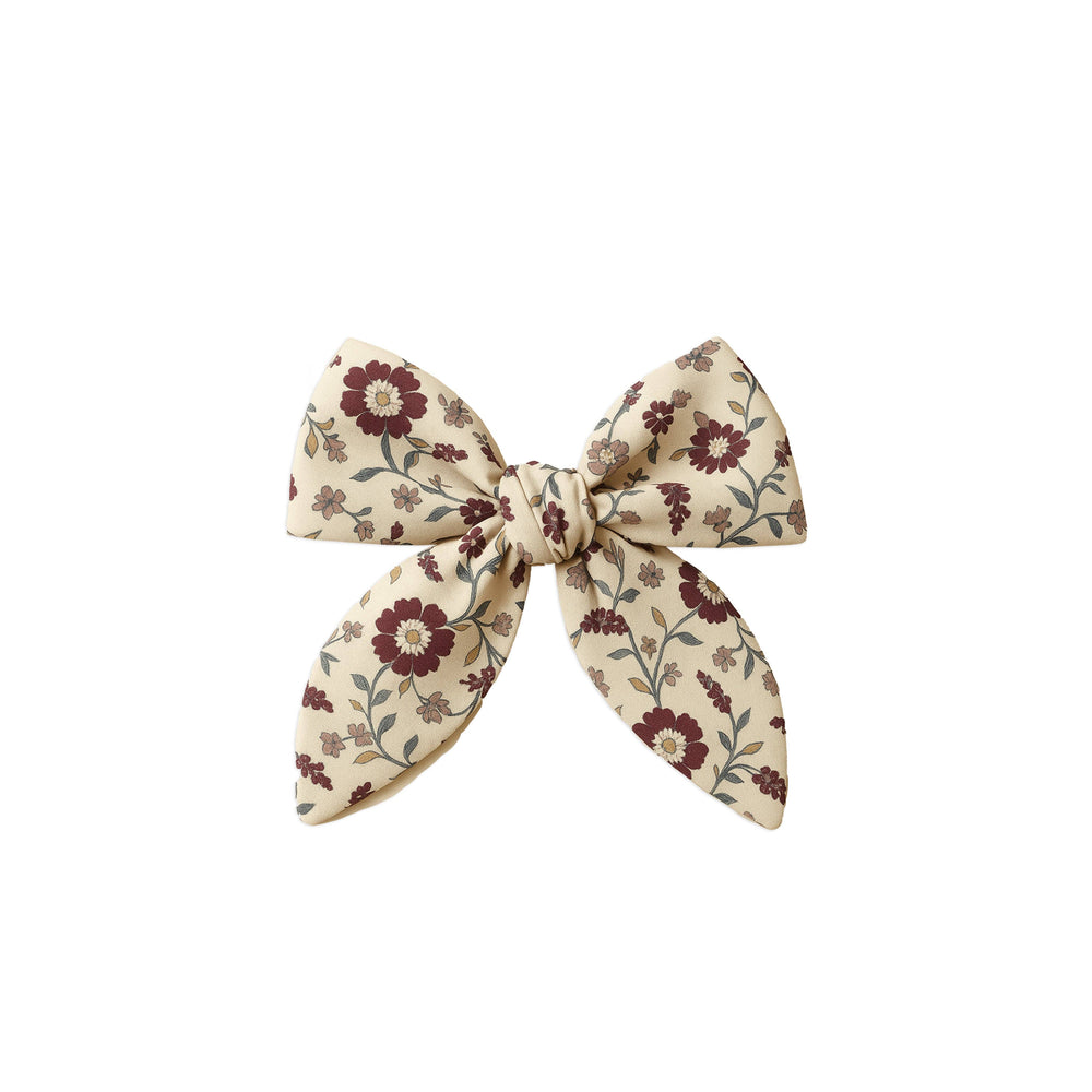 Poplin Fall Floral Bow Clip