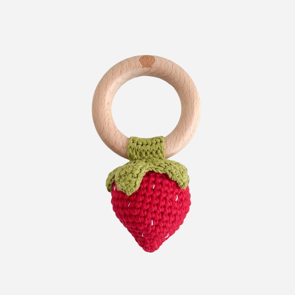 Strawberry Crochet Rattle Toy