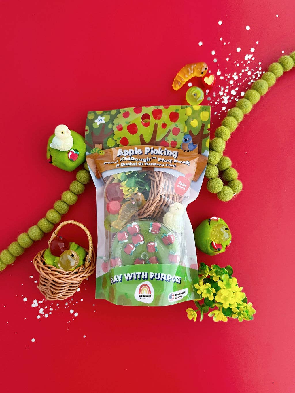 Apple Picking Mini KidDough Play Pack fall play dough box