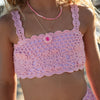 Pink Crochet Skirted Bikini
