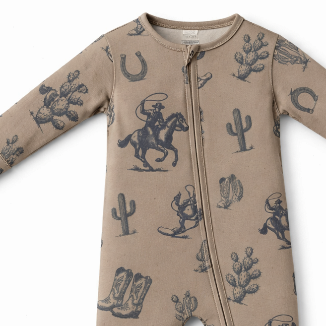 Dusty Cowboys Zip Pajamas
