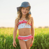 Blue Floral and Gingham Bikini