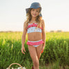 Blue Floral and Gingham Bikini