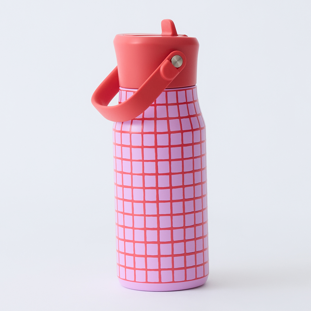 Cool Kid Water Bottle Orchid Grid