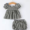 Plaid Smocked Bloomer Set