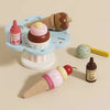 Wooden Ice Cream Stand & Toppings Set