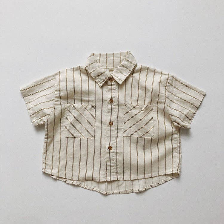 Natural Stripe Tee kids shirt detail view